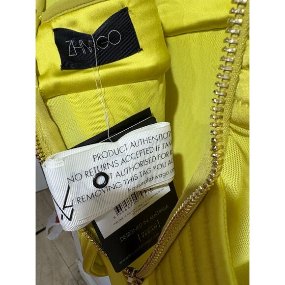 NWT Zhivago Empty Streets Sheer Stretch Mesh Formal Gown Acid Women's Size US 10 - Picture 7 of 8